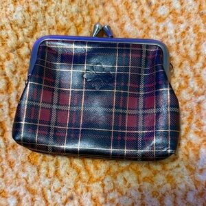 Patricia Nash Plaid Kiss-Lock Coin Purse - Black & Burgundy